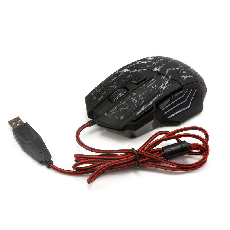 HXSJ Flow Crack Gaming Mouse Colorful Luminous MOUSE 7D Gaming Mouse - Gaming Empire