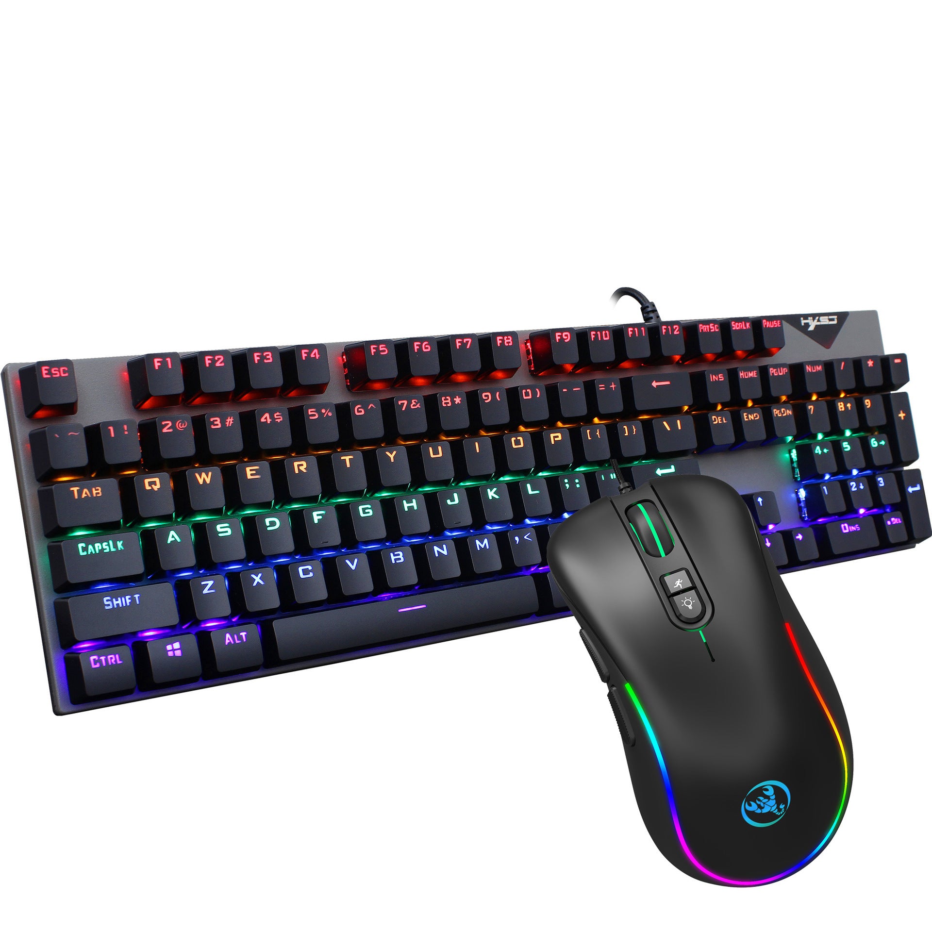 Keyboard and Mouse Set RGB backlit mechanical keyboard and mouse computer wired gaming keyboard and mouse - Gaming Empire