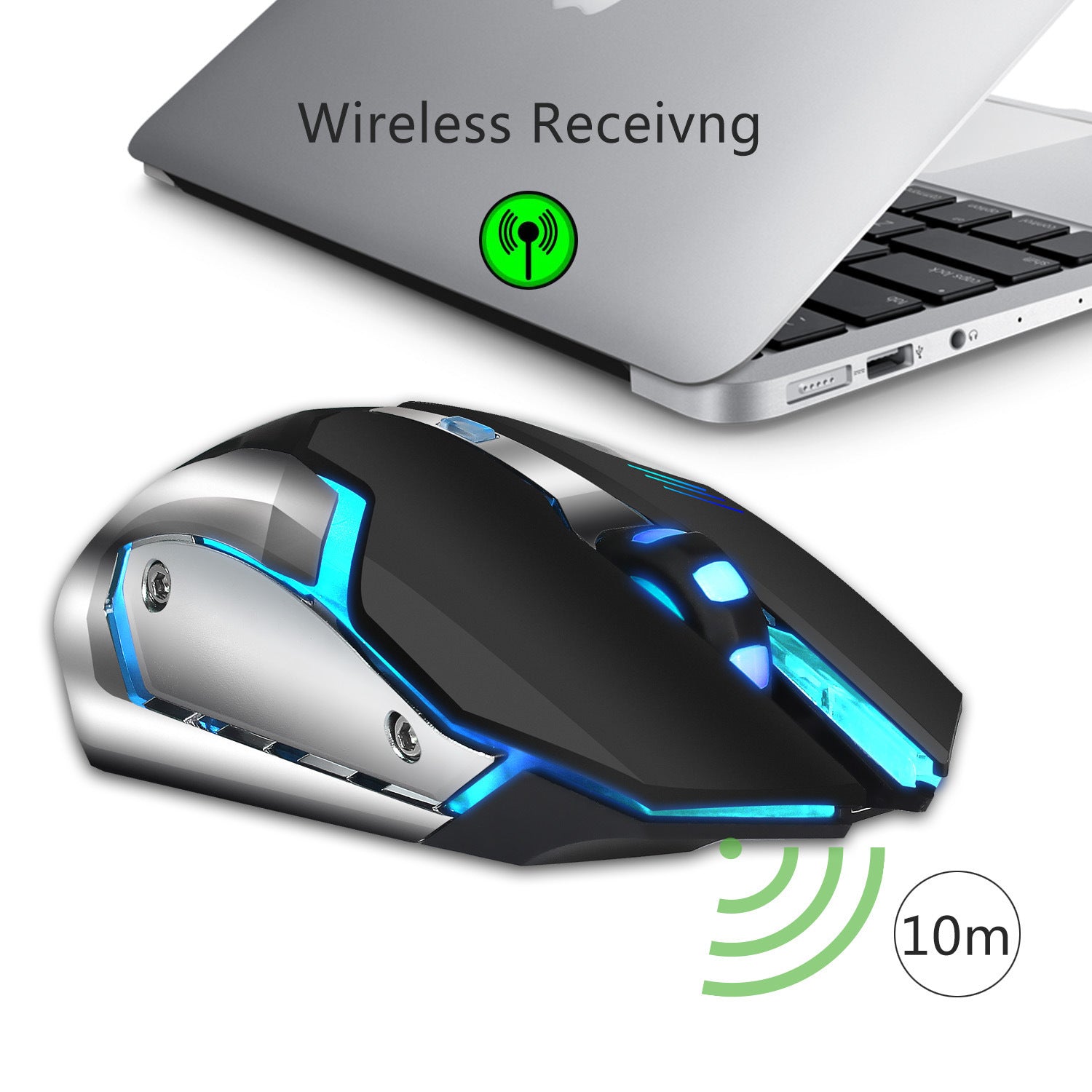 Wireless gaming mouse rechargeable 2.4G mouse with built-in 600mAh RGB illuminated business office mute mouse - Gaming Empire