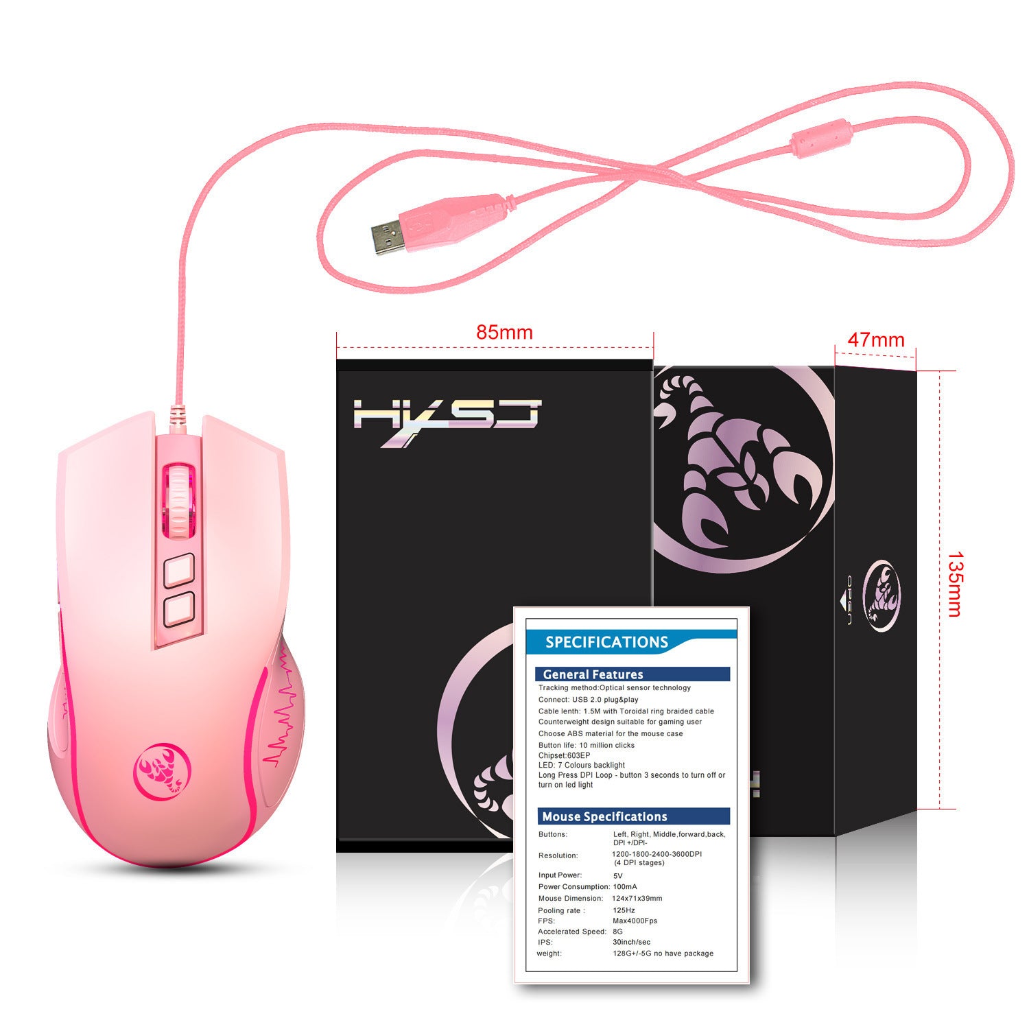 X100 wired gaming mouse with colorful glowing e-sports office mouse adjustable 3600dpi - Gaming Empire