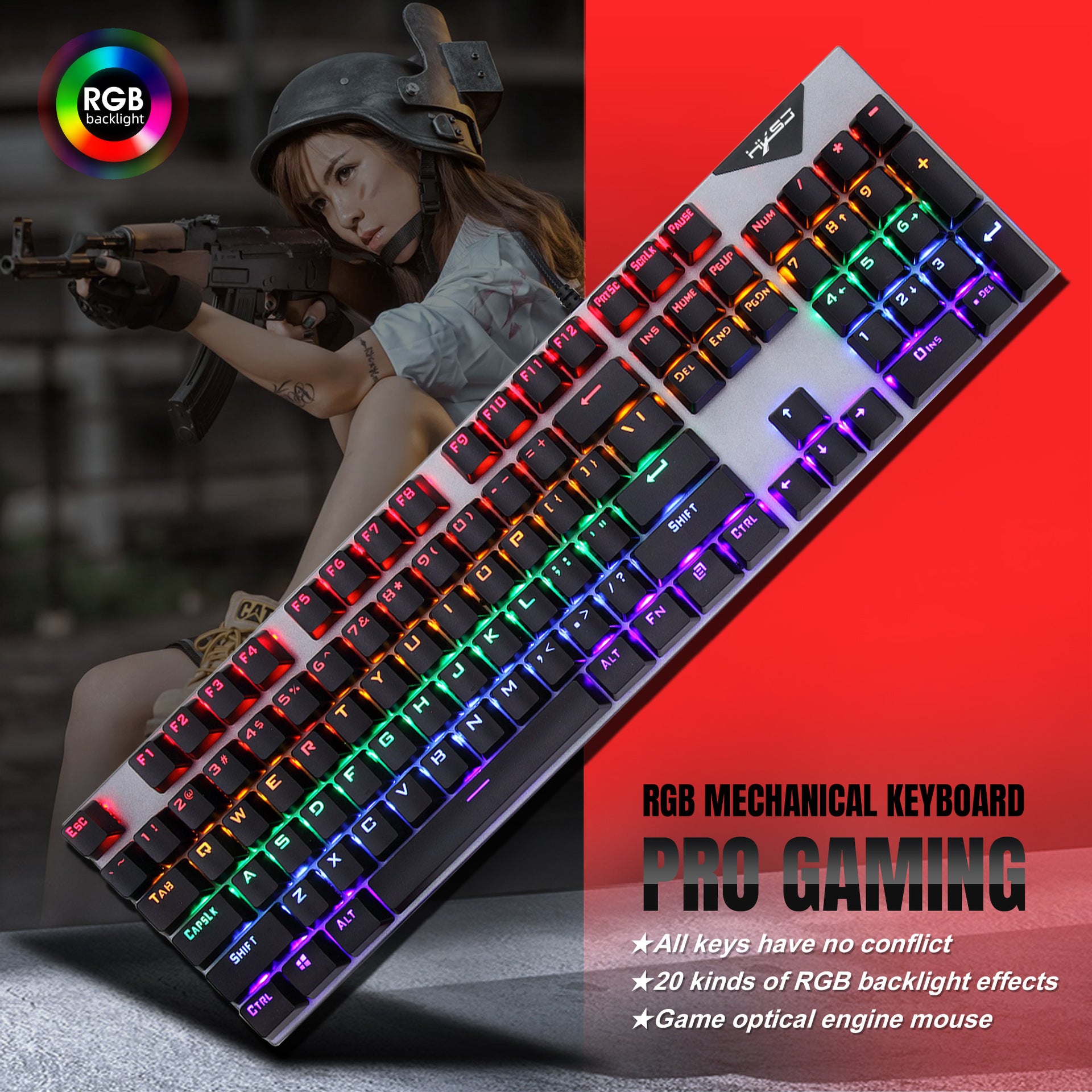 Keyboard and Mouse Set RGB backlit mechanical keyboard and mouse computer wired gaming keyboard and mouse - Gaming Empire