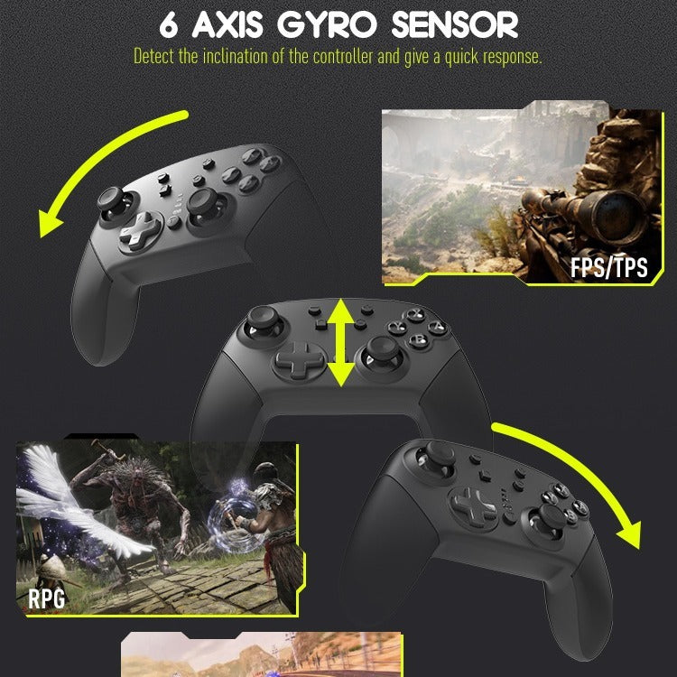 Private Model Adhesive Switch Wireless Bluetooth Controller with Vibration 6-Axis Sensory Switch Pro Gaming Controller - Gaming Empire