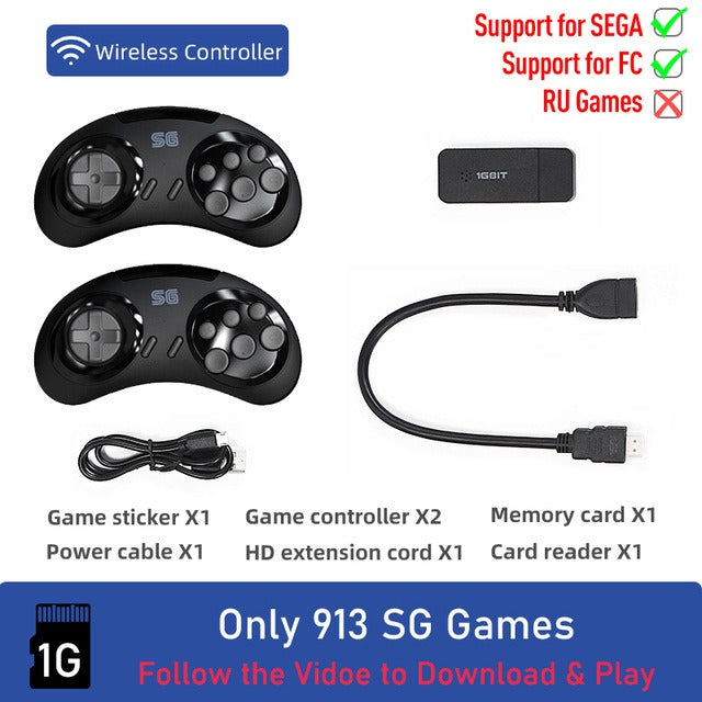 16 bit Classic Retro MD Sega Gaming Console Home HDMI HD TV Gaming Console Wireless Doubles Gaming Console - Gaming Empire