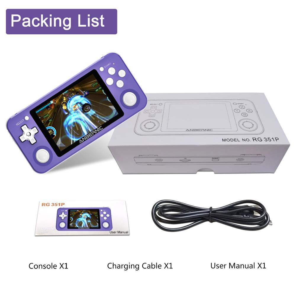 RG351P ANBERNIC Retro Game PS1 RK3326 64G Open Source System 3.5 inch IPS Screen Portable Handheld Game Console RG351gift 2400 - Gaming Empire