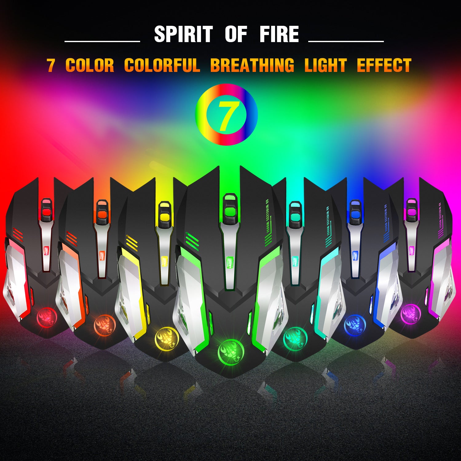 Wireless gaming mouse rechargeable 2.4G mouse with built-in 600mAh RGB illuminated business office mute mouse - Gaming Empire