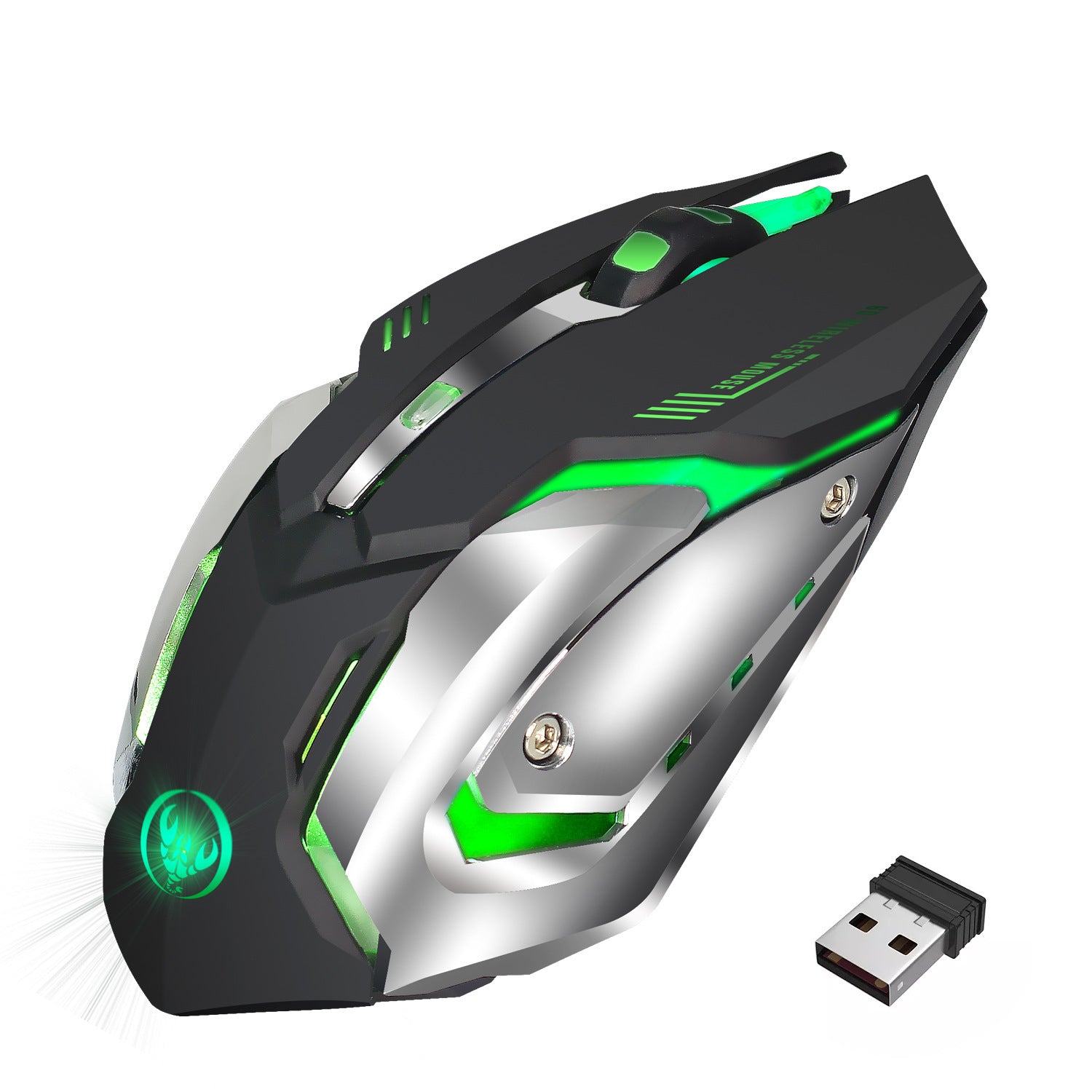 Wireless gaming mouse rechargeable 2.4G mouse with built-in 600mAh RGB illuminated business office mute mouse - Gaming Empire