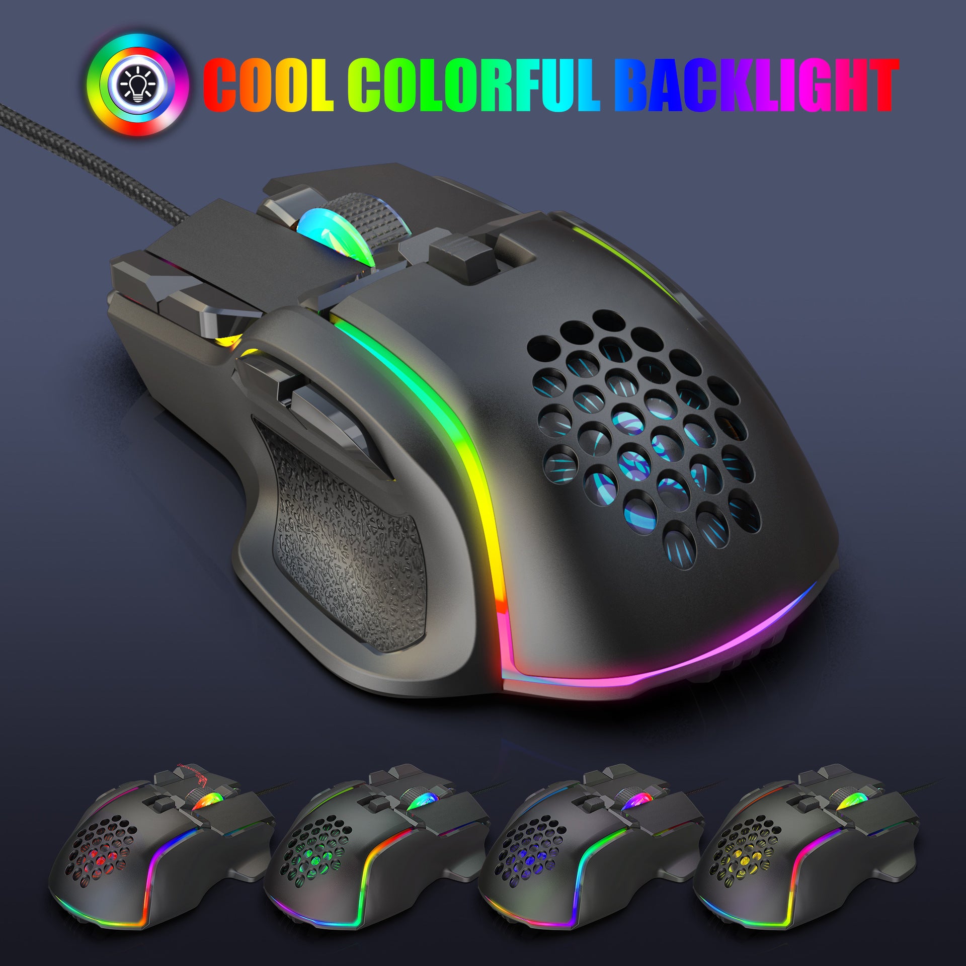 Gaming gaming mouse macro programming cool RGB lighting 12800 DPI adjustable mechanical mouse - Gaming Empire