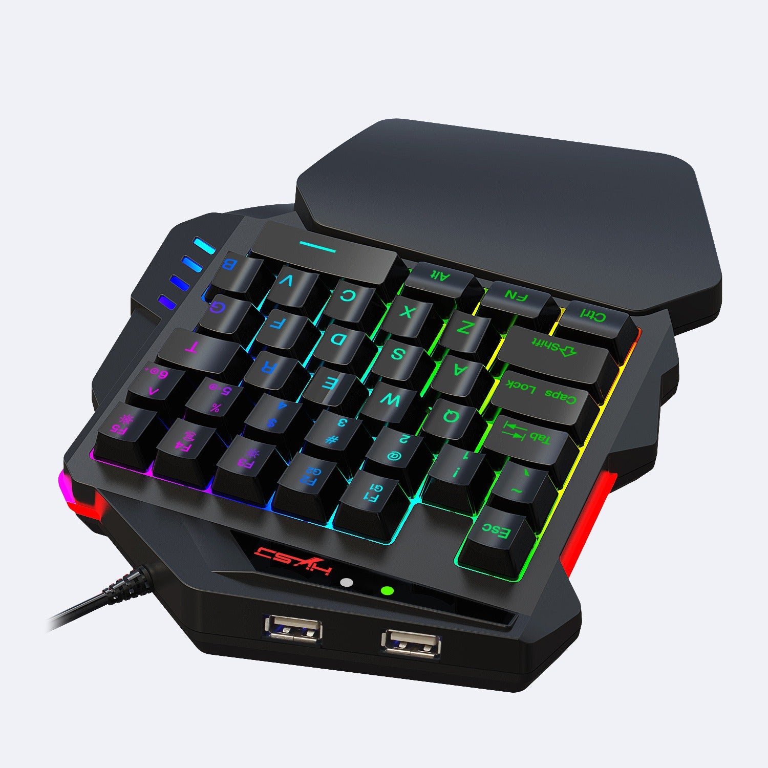 V500 gaming one handed keyboard RGB illuminated keyboard built-in converter supports PS3 and PS4 gaming consoles - Gaming Empire