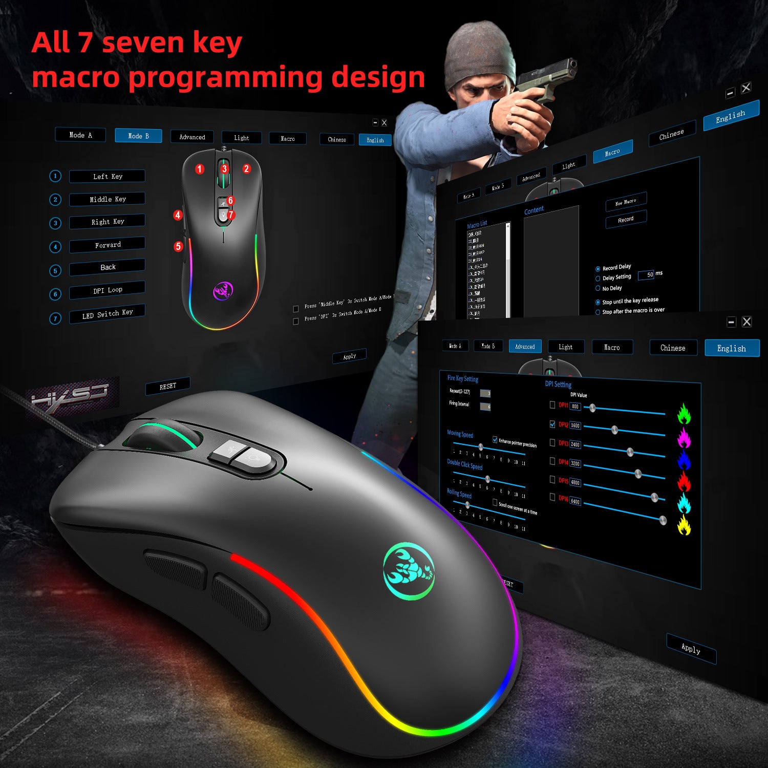 Keyboard and Mouse Set RGB backlit mechanical keyboard and mouse computer wired gaming keyboard and mouse - Gaming Empire