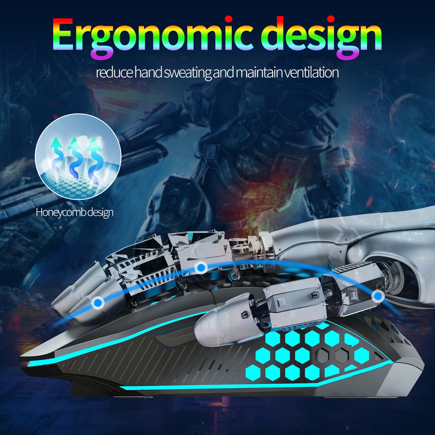 Lightweight hollow hole mouse, wireless rechargeable gaming light emitting computer, laptop, office mouse - Gaming Empire