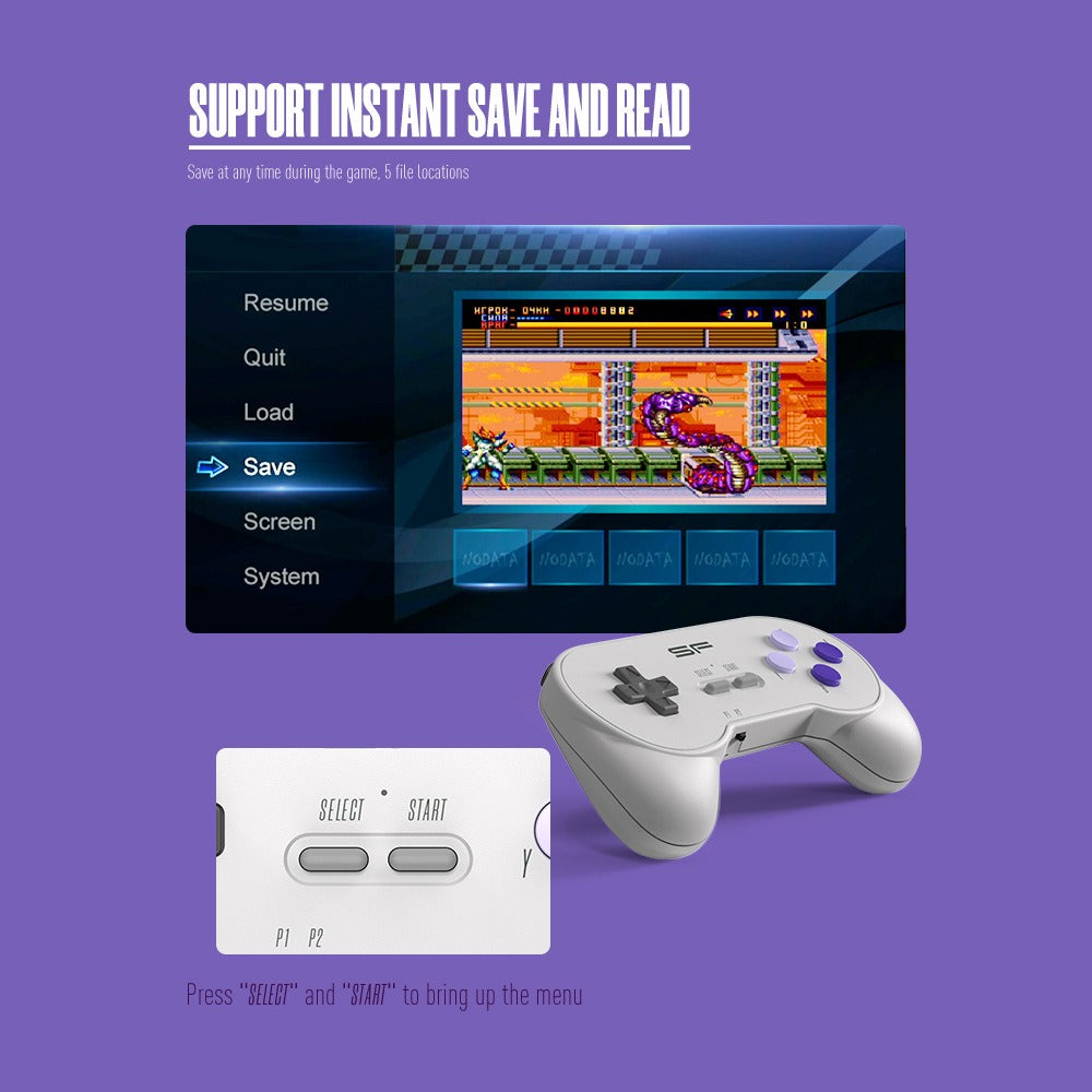 SFC Classic Retro Gaming Console Super SNES Wireless Doubles HD Gaming Console Y2 SF Mini Gaming Console - Gaming Empire