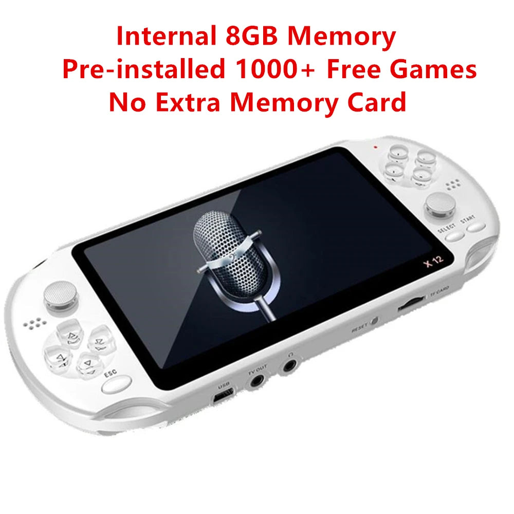Newest 5.1 inch Handheld Portable Game Console Dual Joystick 8GB preloaded 1000 free games support TV Out video game machine - Gaming Empire