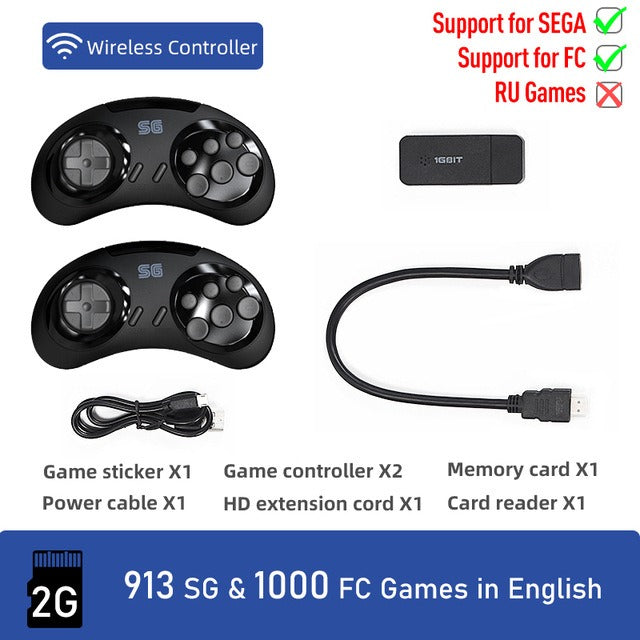 16 bit Classic Retro MD Sega Gaming Console Home HDMI HD TV Gaming Console Wireless Doubles Gaming Console - Gaming Empire