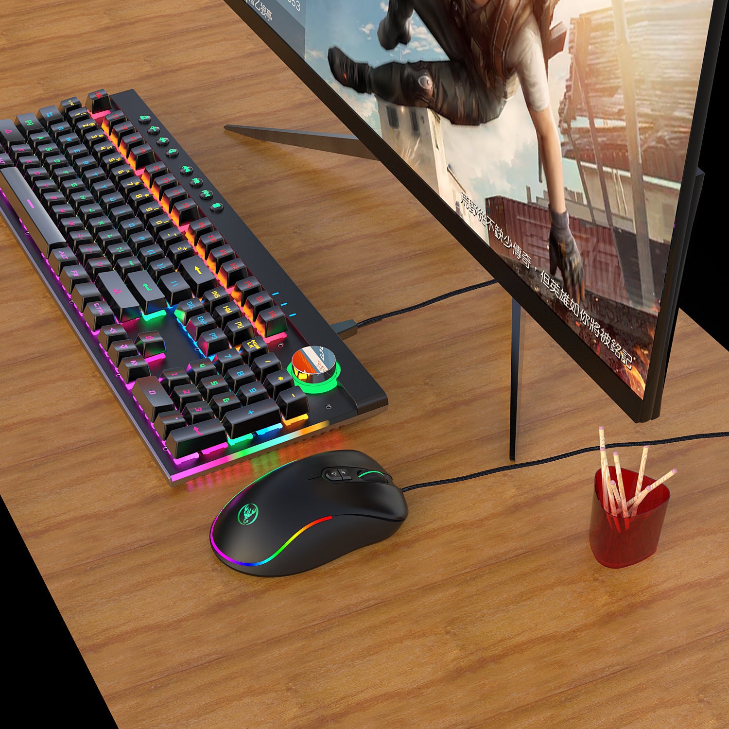 Keyboard and Mouse Set RGB backlit mechanical keyboard and mouse computer wired gaming keyboard and mouse - Gaming Empire