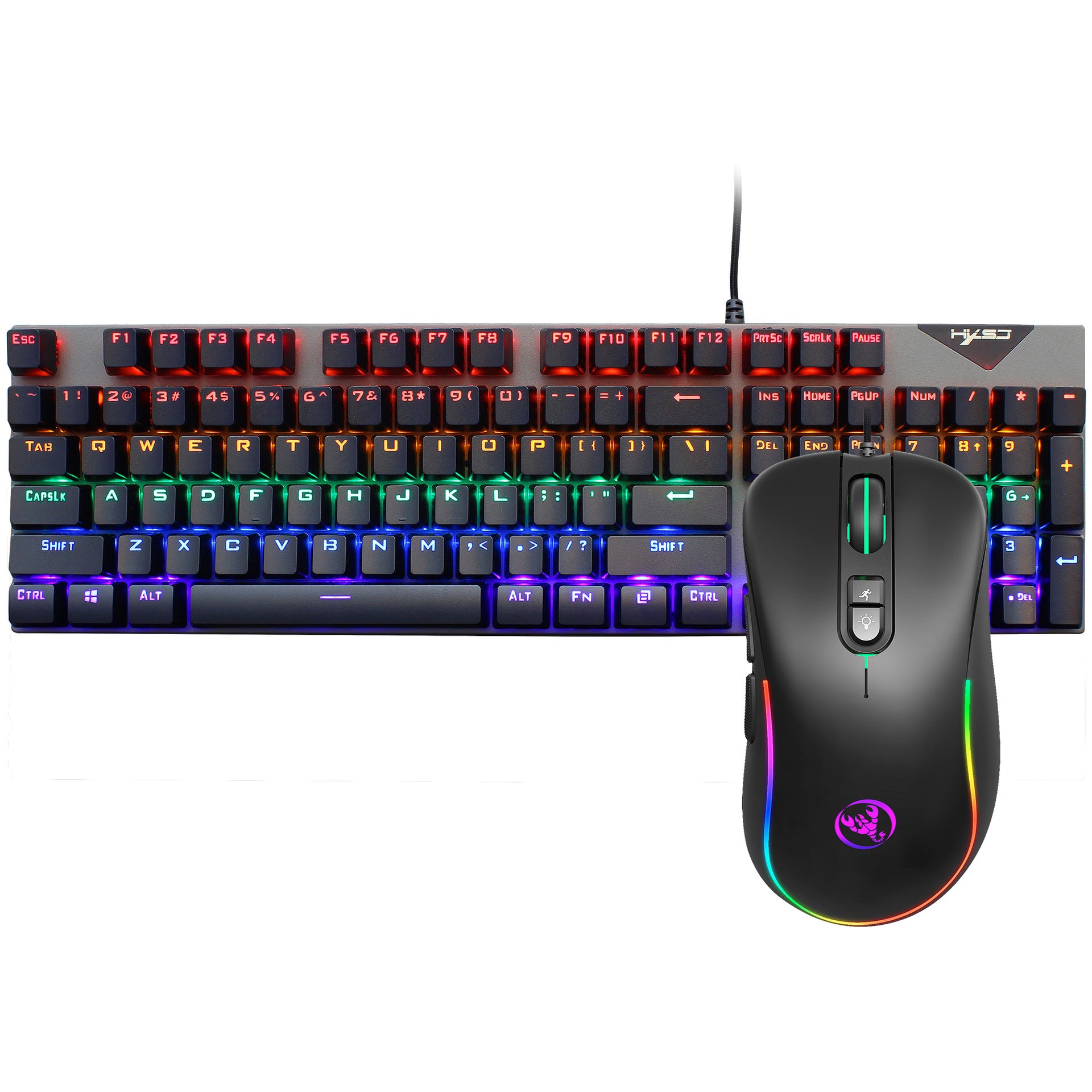 Keyboard and Mouse Set RGB backlit mechanical keyboard and mouse computer wired gaming keyboard and mouse - Gaming Empire