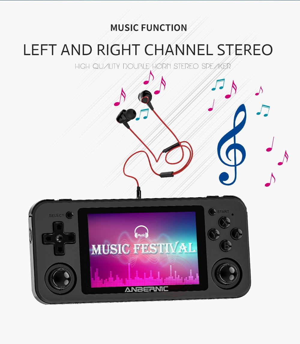RG351P ANBERNIC  Retro Game PS1 RK3326 64G Open Source System 3.5 inch IPS Screen Portable Handheld Game Console RG351gift 2400 - Gaming Empire