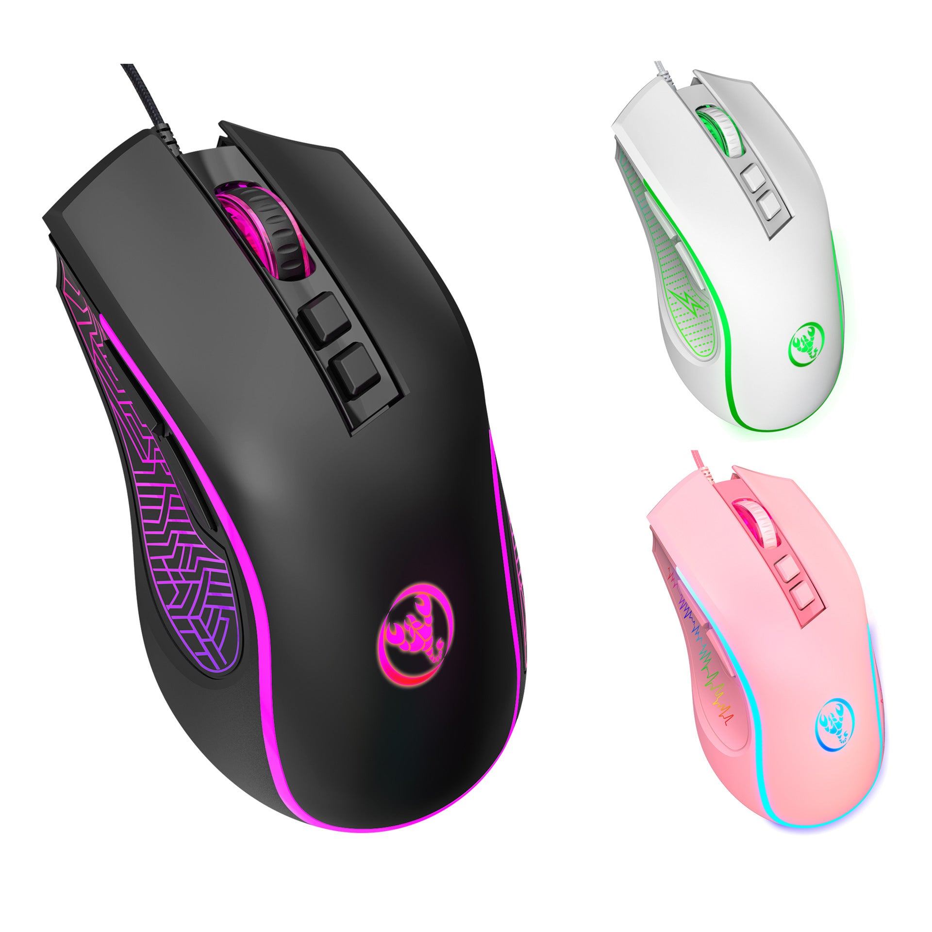 X100 wired gaming mouse with colorful glowing e-sports office mouse adjustable 3600dpi - Gaming Empire
