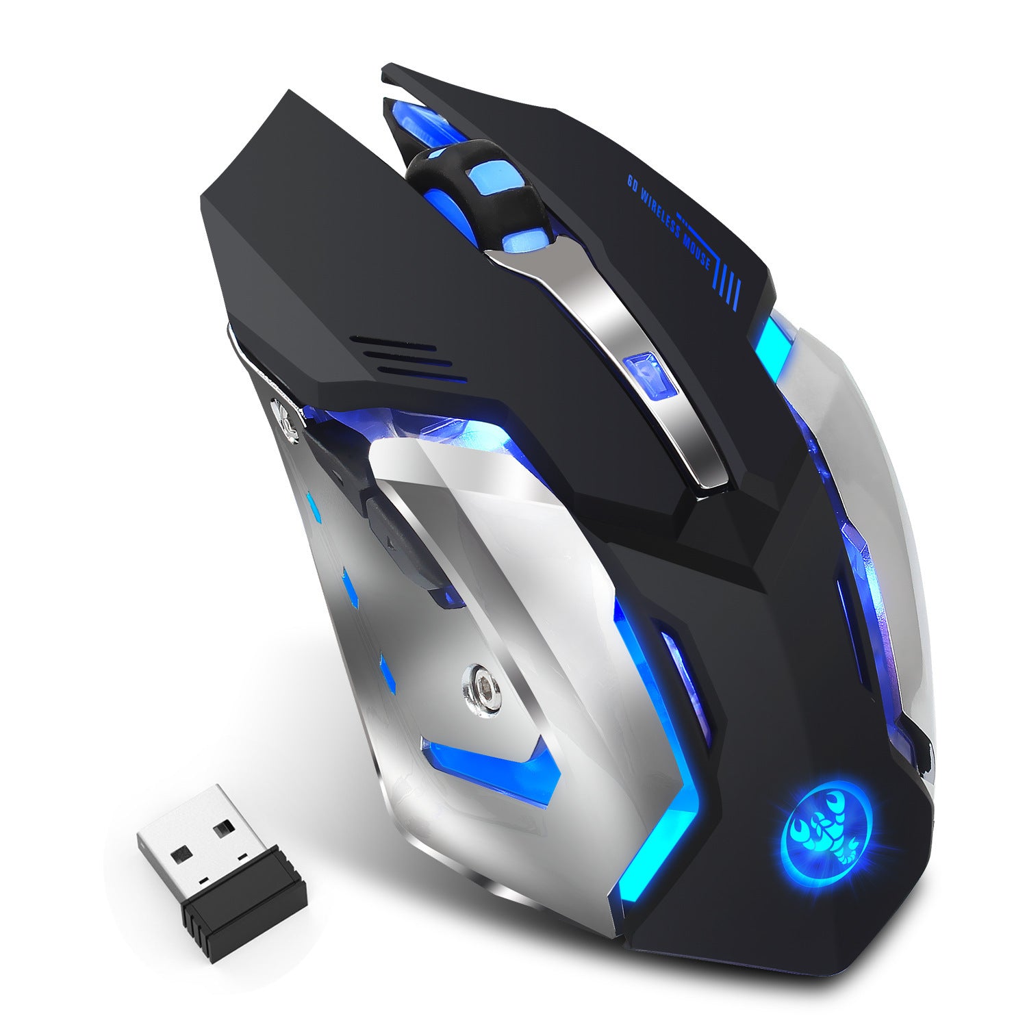 Wireless gaming mouse rechargeable 2.4G mouse with built-in 600mAh RGB illuminated business office mute mouse - Gaming Empire