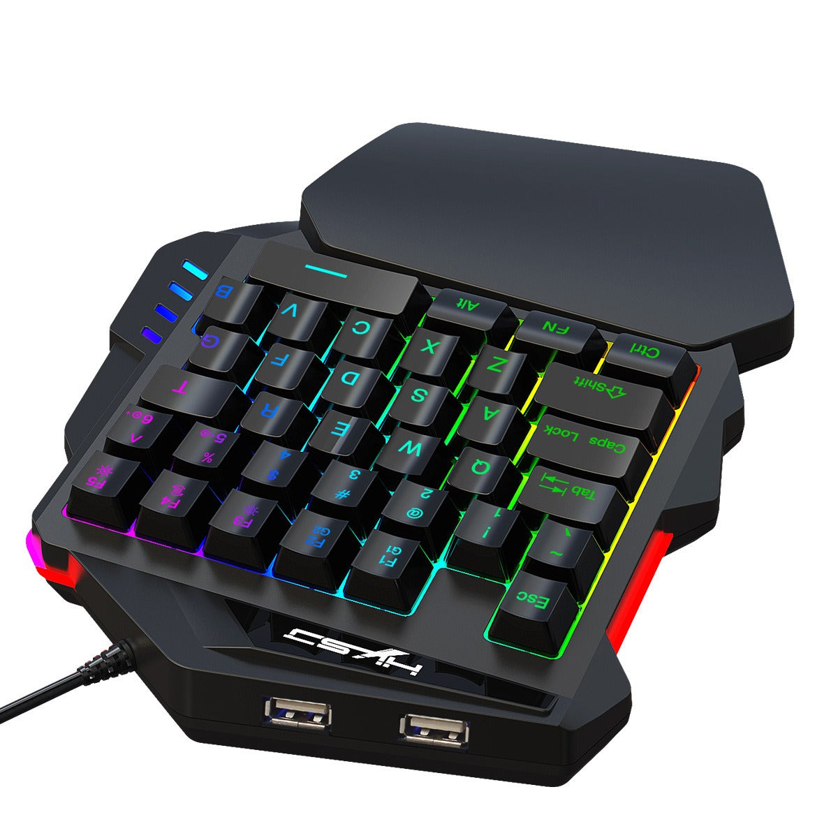 V500 gaming one handed keyboard RGB illuminated keyboard built-in converter supports PS3 and PS4 gaming consoles - Gaming Empire